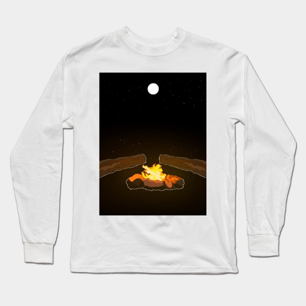 Campfire Long Sleeve T-Shirt by CleggEmporium